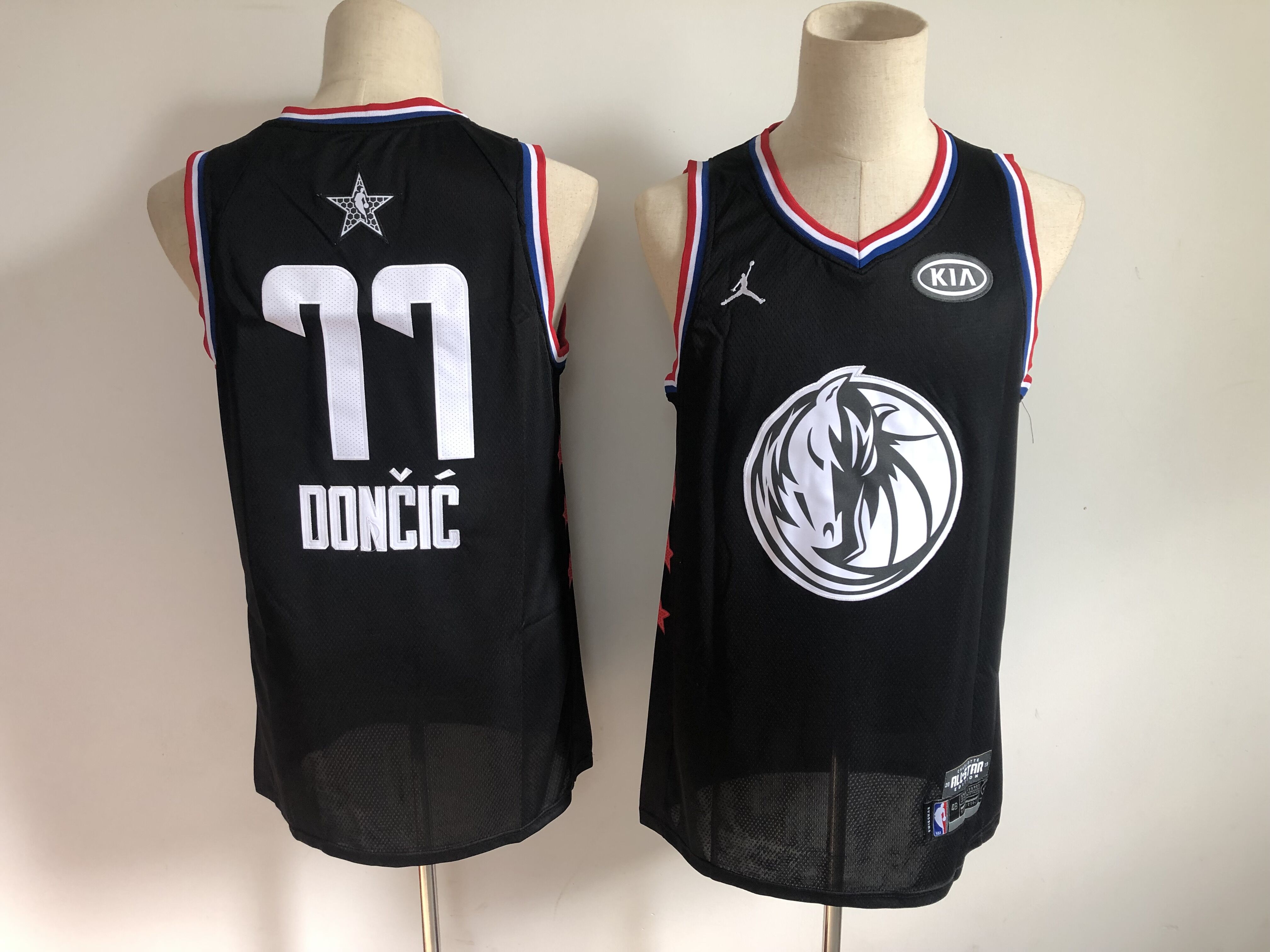 Men Dallas Mavericks #77 Doncic black 2019 All Star NBA Jerseys